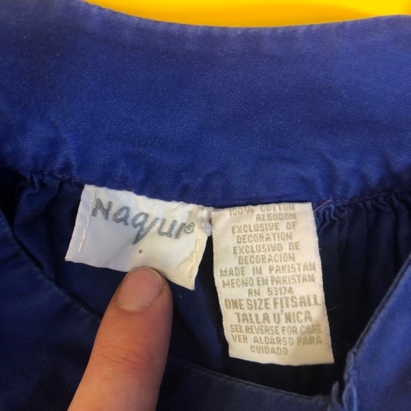 VTG 80s Mexican Embroidered Floral Flutter Sleeve Dress - Picture 4 of 4